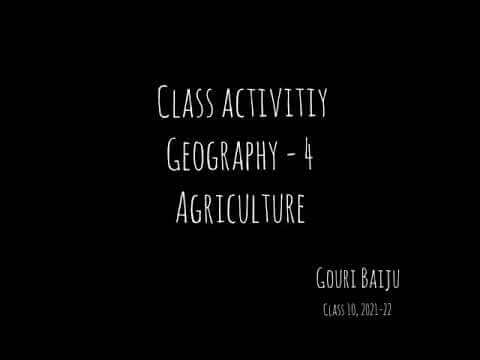 AN ACTIVITY ON AGRICULTURE
